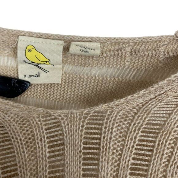 Anthropology Little Yellow Bird Carolina Open Knit Ruffle Poncho Cover Up US XS - Picture 6 of 6